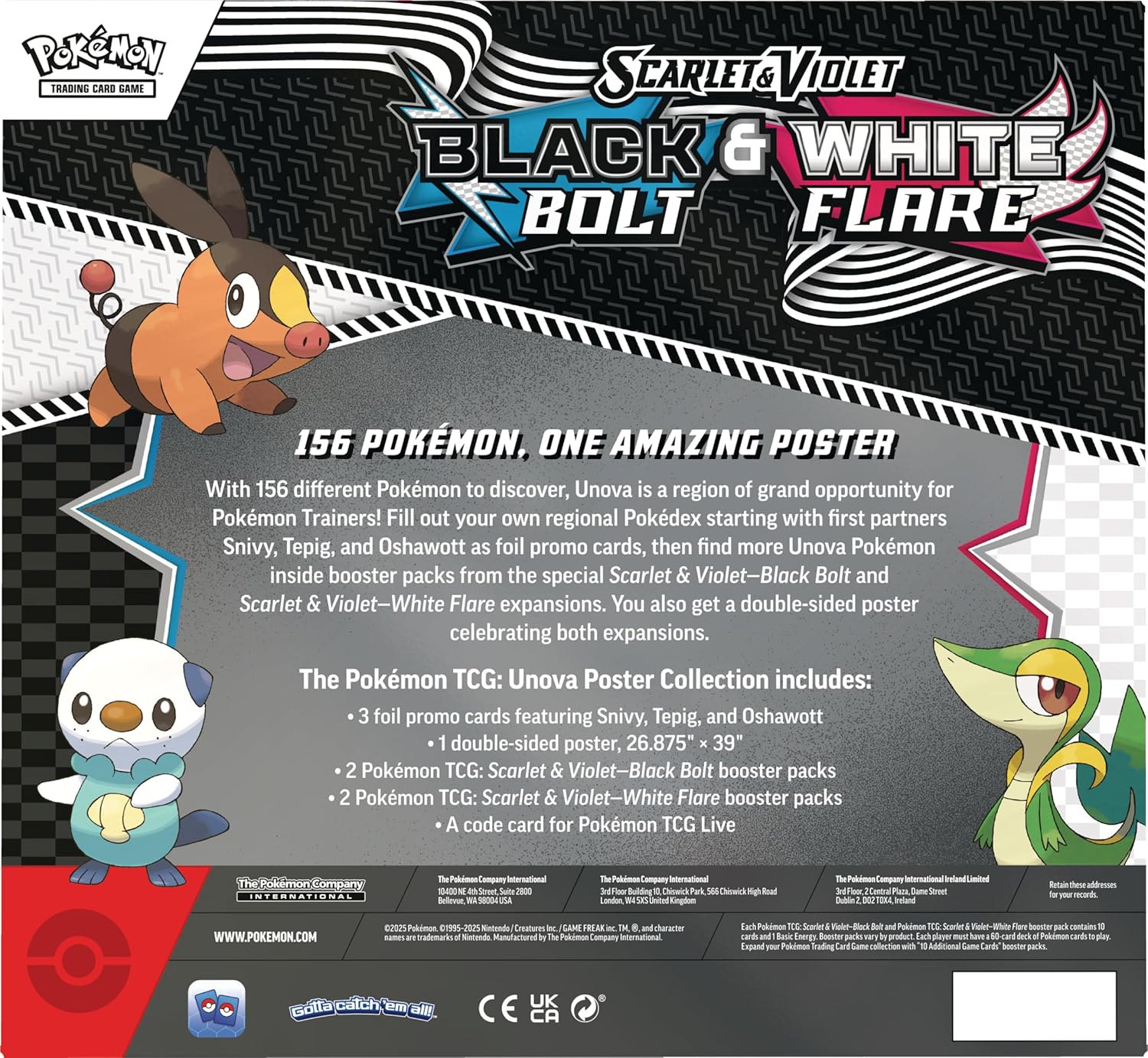 Pokemon Black Bolt and White Flare Unova Poster Collection SV 10.5