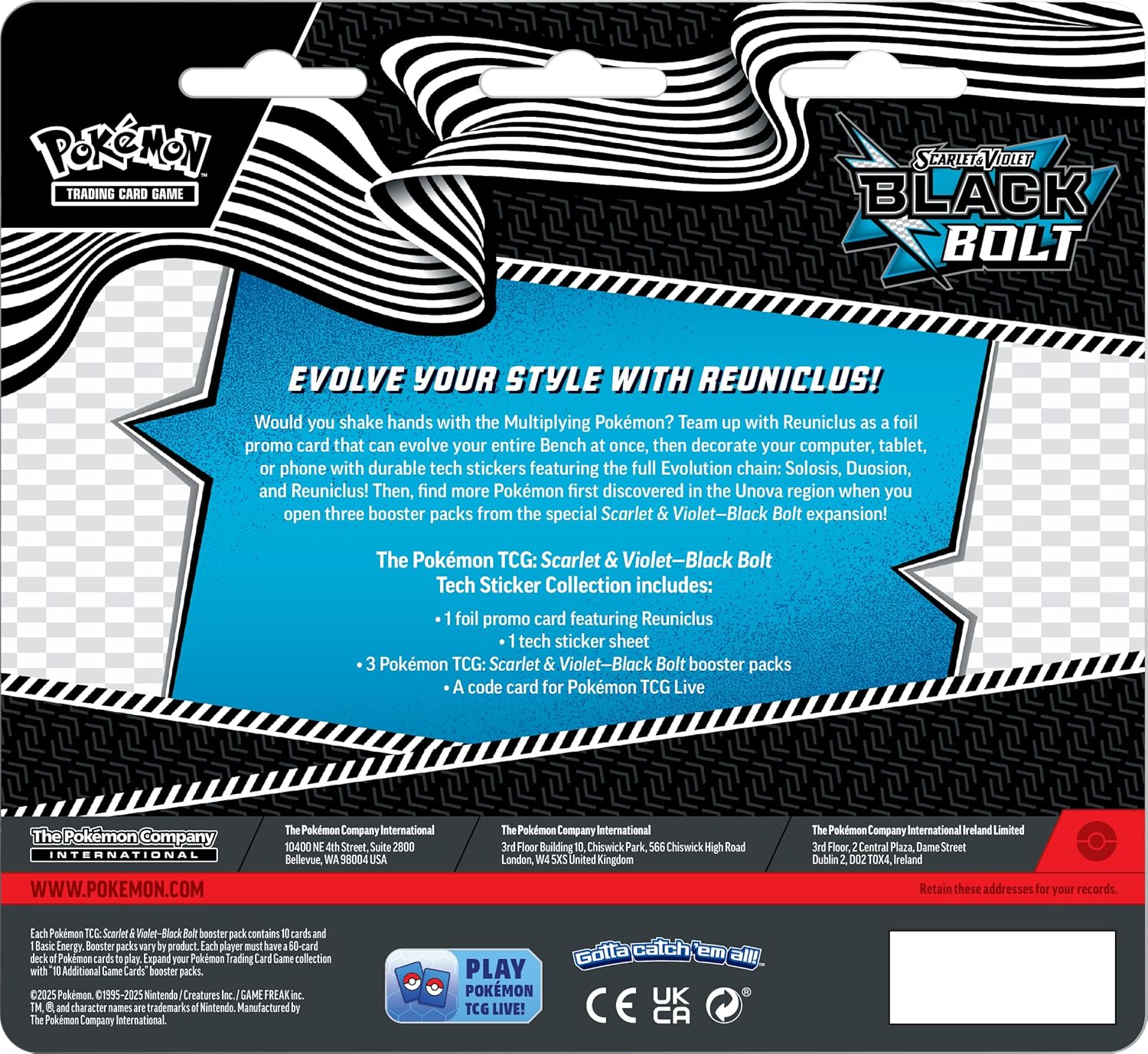 Black Bolt Tech Sticker Collection 3-Pack Blister
